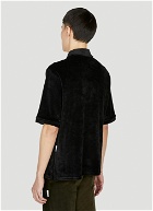 Saintwoods - Velour Polo Top in Black