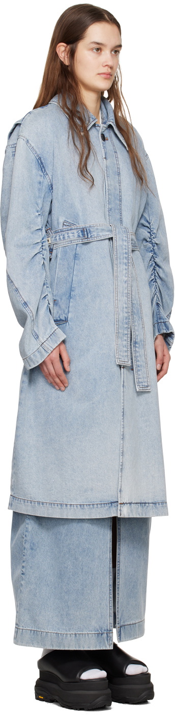 Wooyoungmi Blue Faded Denim Coat