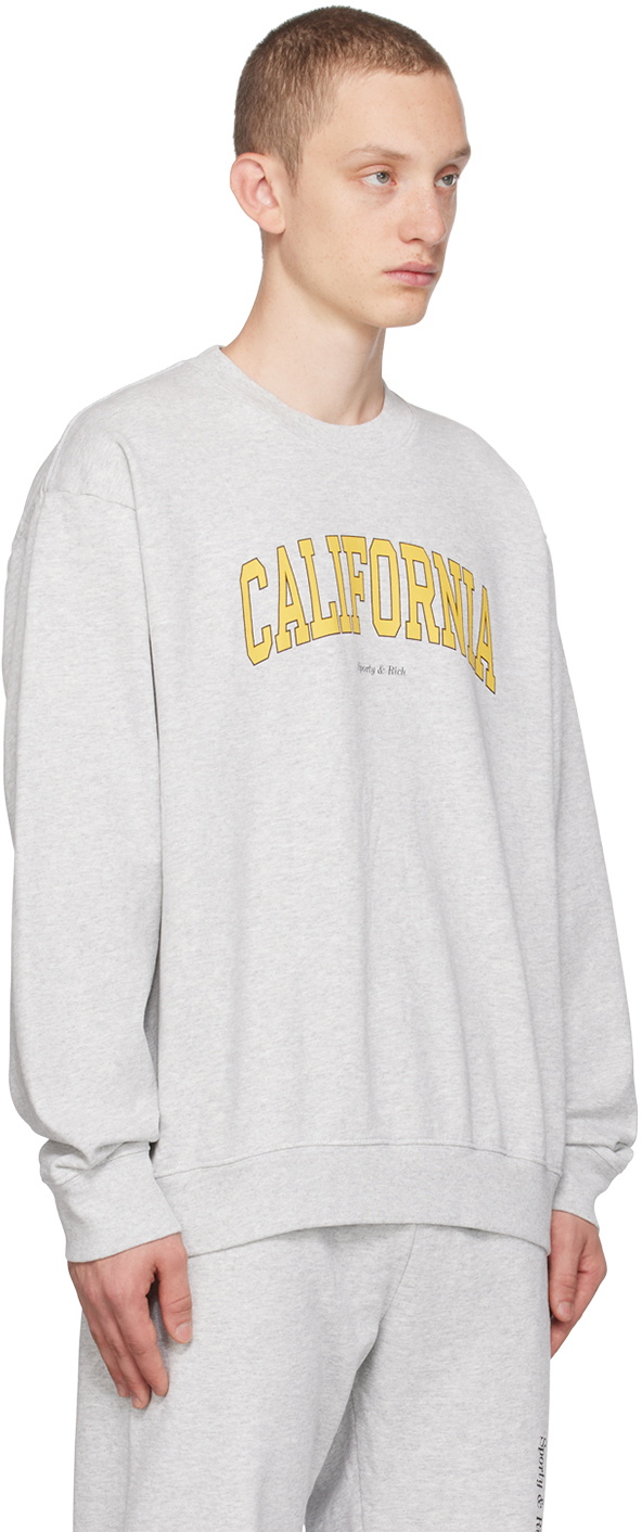 【関税込み】Sporty & Rich グレー California Tシャツ CALIFORNIATSHIRTHEATHERGRAY_AL