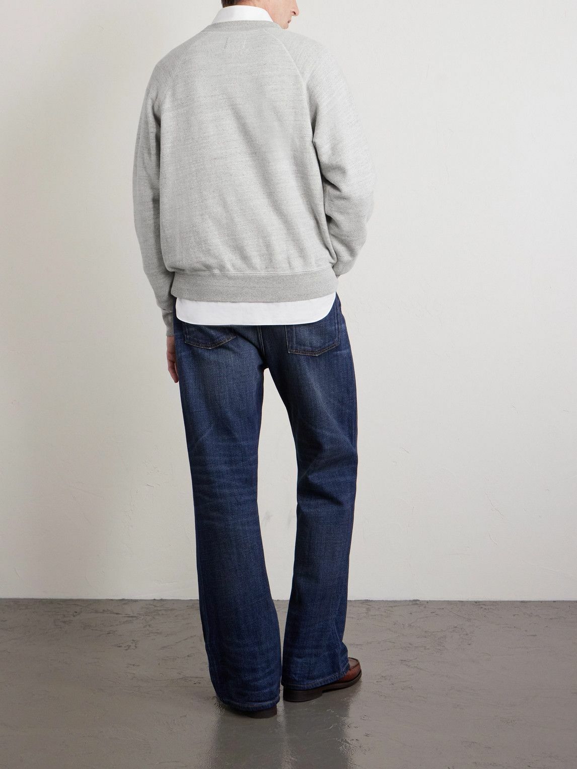 Drake's - Logo-Embroidered Cotton-Jersey Sweatshirt - Gray