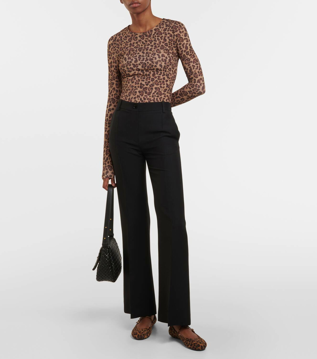 Gianvito Rossi Carla leopard-print suede ballet flats