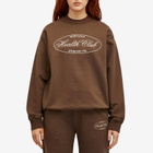 Sporty & Rich Women's Oval Health Crewneck in Chocolate Cream