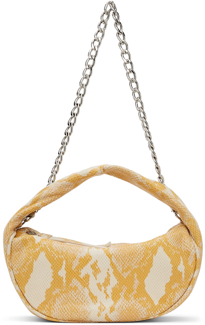 BY FAR Yellow Snake Baby Cush Bag