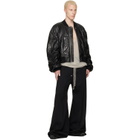 Rick Owens Black Tower Secchia Flight Leather Bomber Jacket