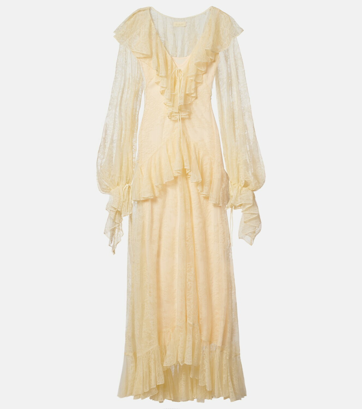 De La Vali Esen ruffled lace maxi dress