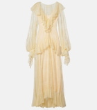 De La Vali Esen ruffled lace maxi dress