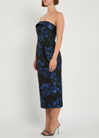 Rebecca Vallance Alexandra Floral-jacquard Woven Midi Dress Navy