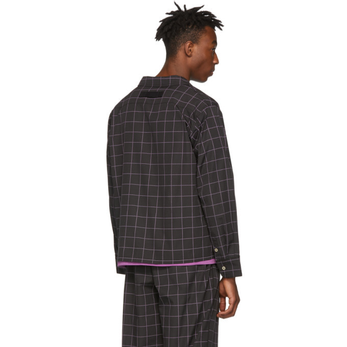 Wonders Black Grid Camp PJ Shirt