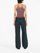 Sinead O'Dwyer Blue Cotton Drill Straight-Leg Trousers