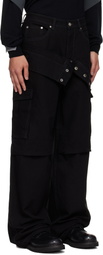 Andersson Bell Black Double Waist Work Wide-Leg Jeans