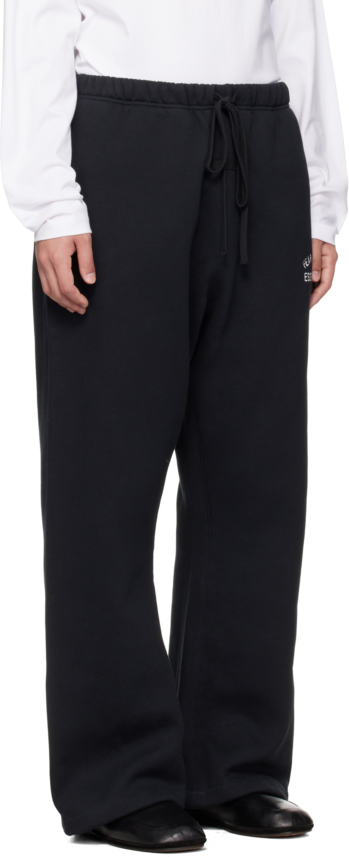 Fear of God ESSENTIALS Black Varsity Flare Sweatpants