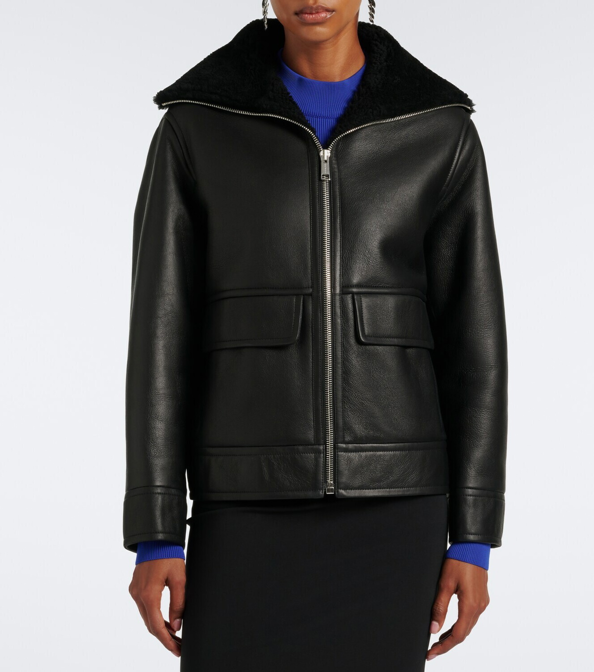 Yves Salomon Shearling-lined leather jacket
