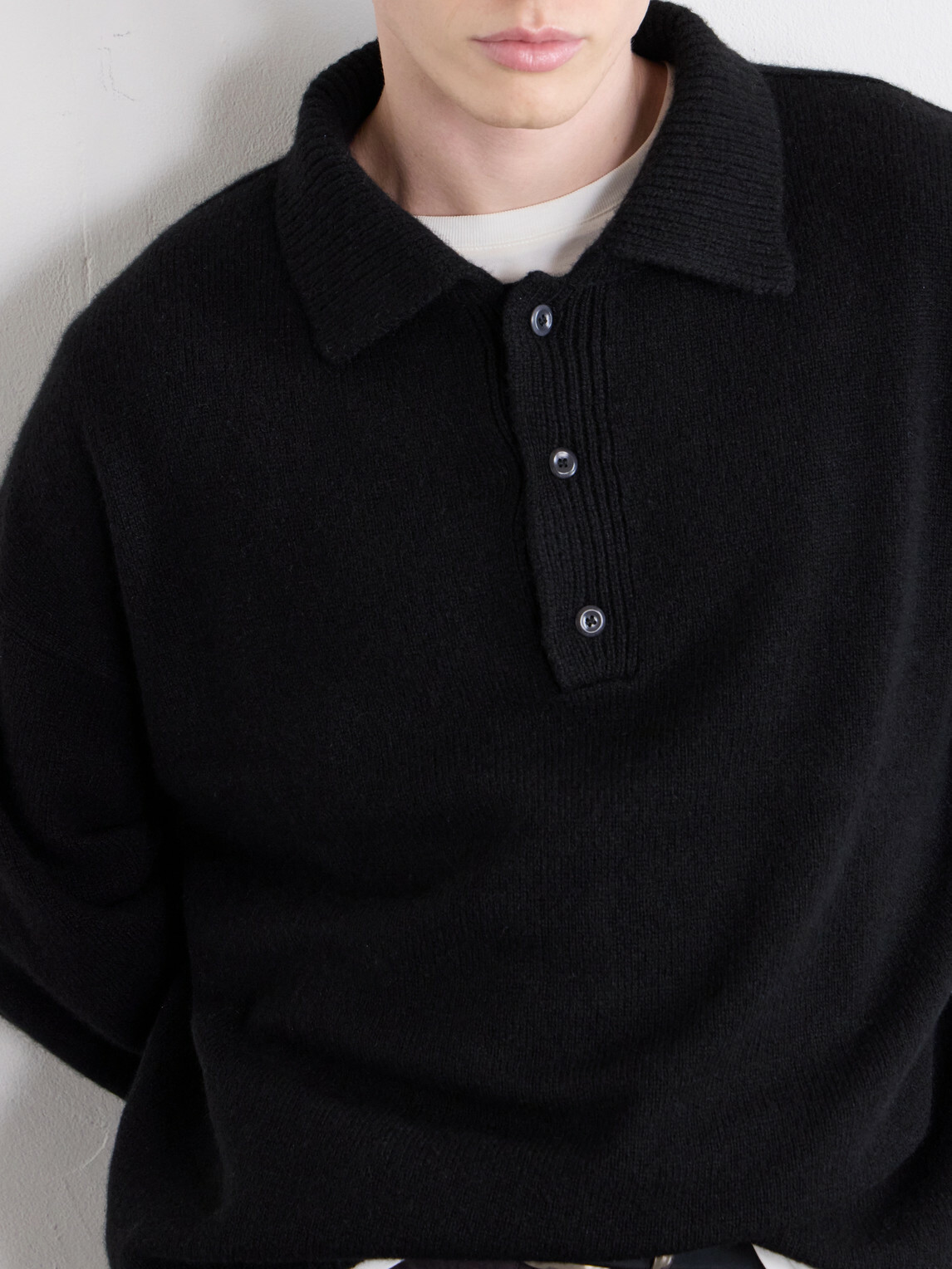 The Elder Statesman - Dume Rugby Cashmere Polo Sweater - Black