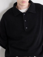 The Elder Statesman - Dume Rugby Cashmere Polo Sweater - Black