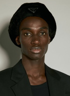 Prada Logo Plaque Shearling Hat