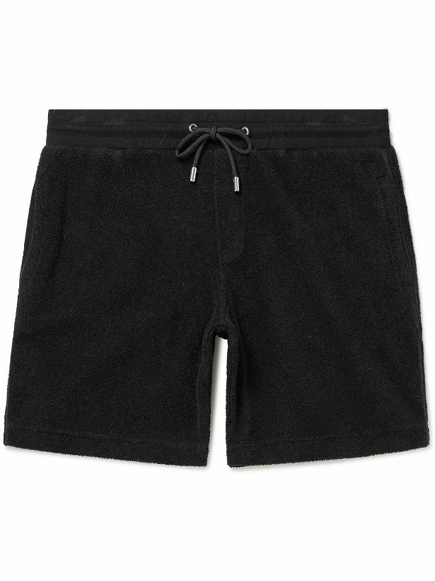 Photo: Orlebar Brown - Trevone Straight-Leg Organic Cotton-Terry Drawstring Shorts - Black