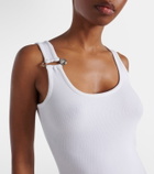 Versace Safety Pin draped cotton-blend maxi dress