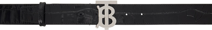 Photo: Burberry Black Croc-Embossed Belt
