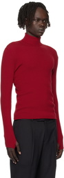 Ernest W. Baker Red Ribbed Turtleneck