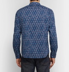 Club Monaco - Slim-Fit Button-Down Collar Printed Cotton Shirt - Blue