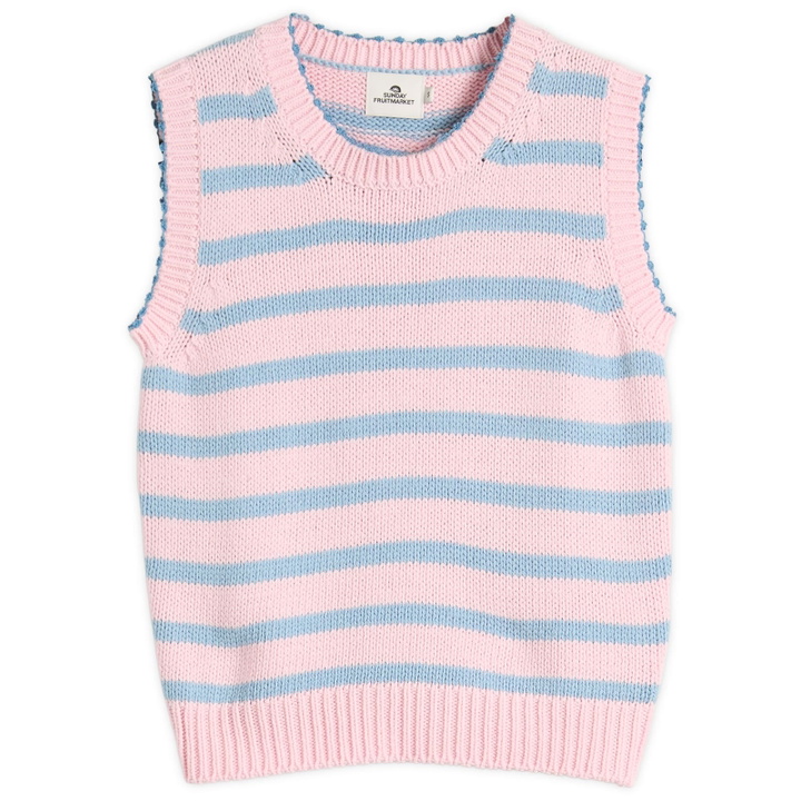 Photo: SUNDAYFRUITMARKET Women's Candy Cropped Knitted Vest in Pink