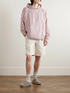 Auralee - Striped Cotton-Blend Poplin Half-Zip Hooded Jacket - Pink