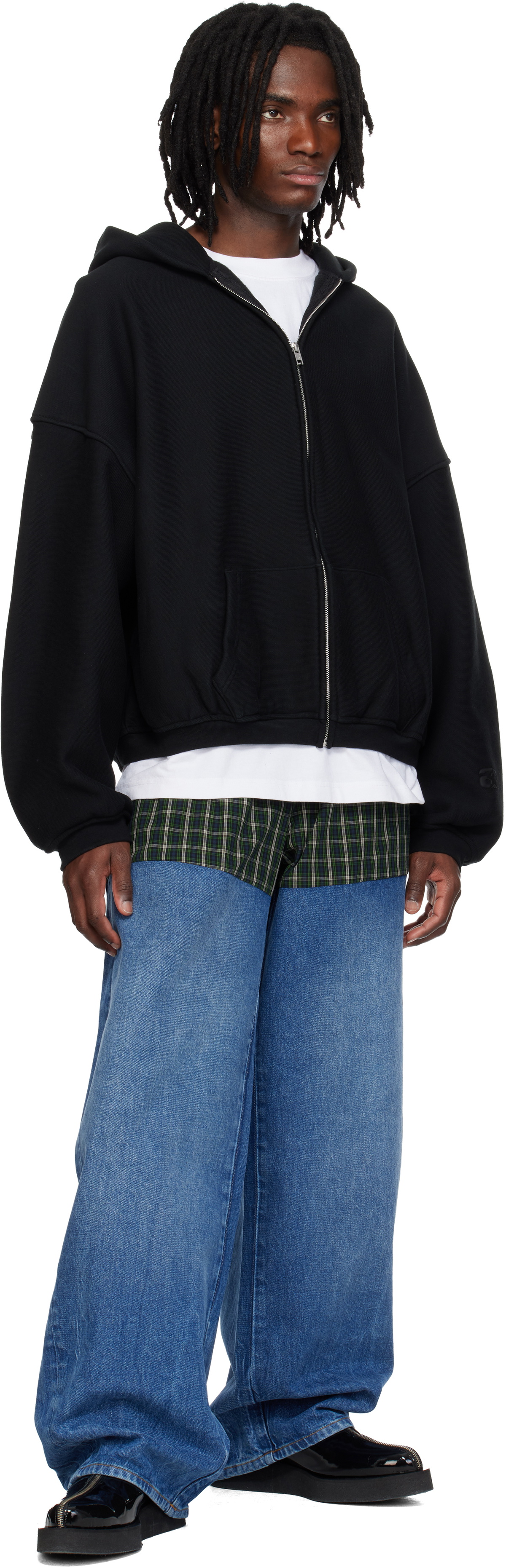 Alexander Wang Black Star Zip Up Hoodie