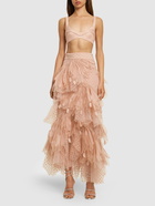 ZIMMERMANN - Lvr Exclusive Flocked Tulle Long Skirt