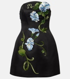 Leo Lin Zaria floral-appliqué bustier dress
