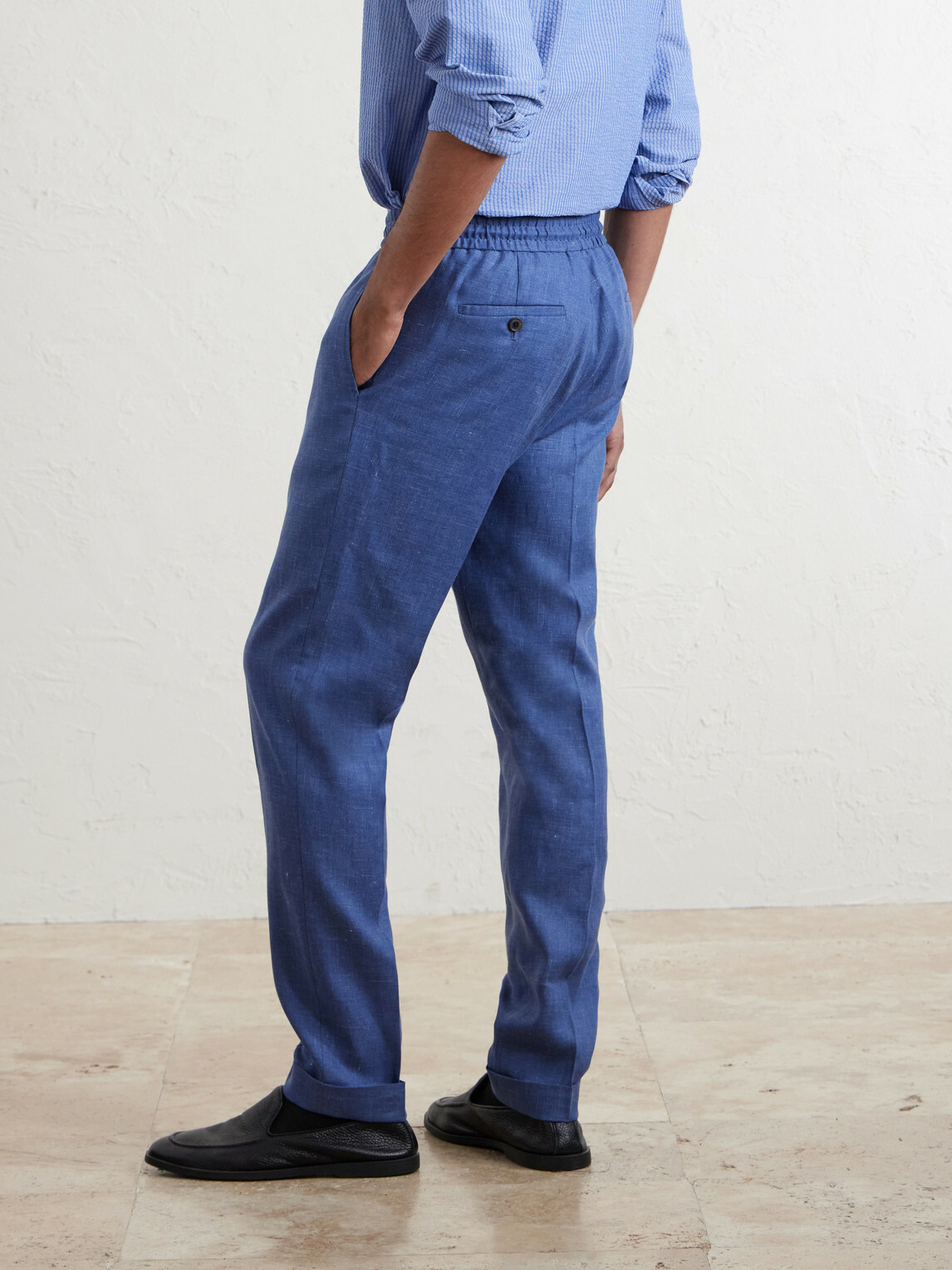 Paul Smith - Straight-Leg Linen Trousers - Blue