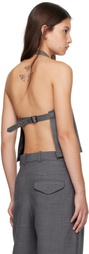 WARDROBE.NYC Gray Backless Halter Tank Top
