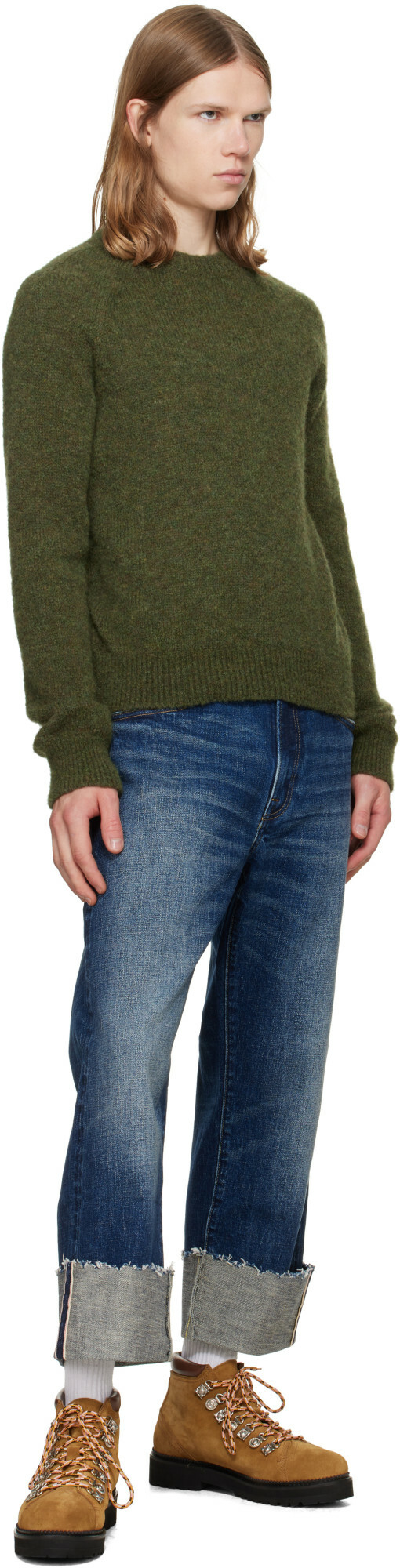 R13 Blue Cuffed X-Boyfriend Jeans