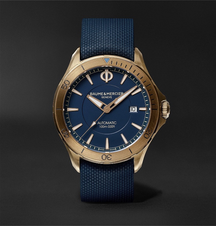 Photo: Baume & Mercier - Clifton Club 42mm Automatic Bronze and Rubber Watch, Ref. No. 10516 - Blue