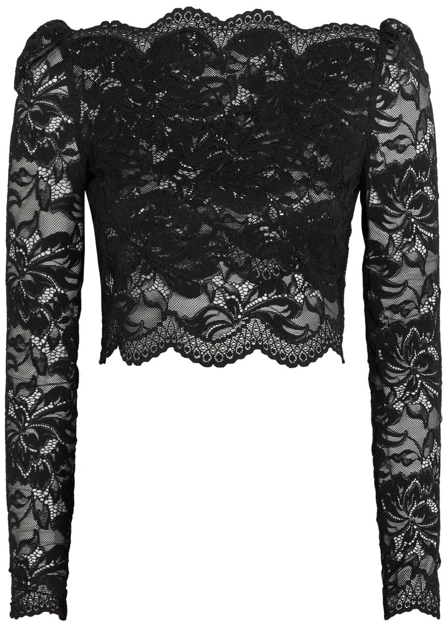 Rabanne Off-the-shoulder Lace Crop top Black