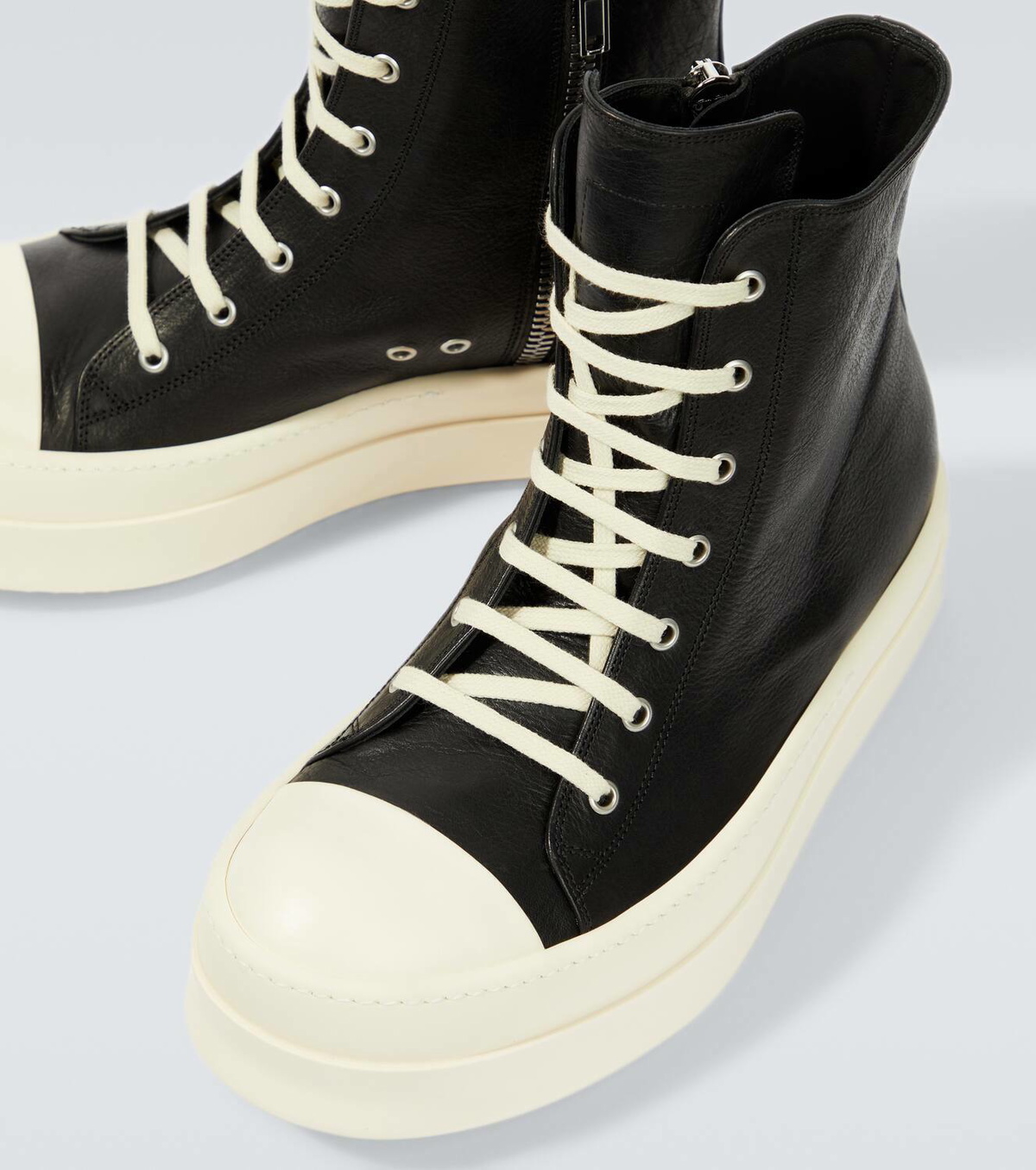 Bumper leather high-top sneakers