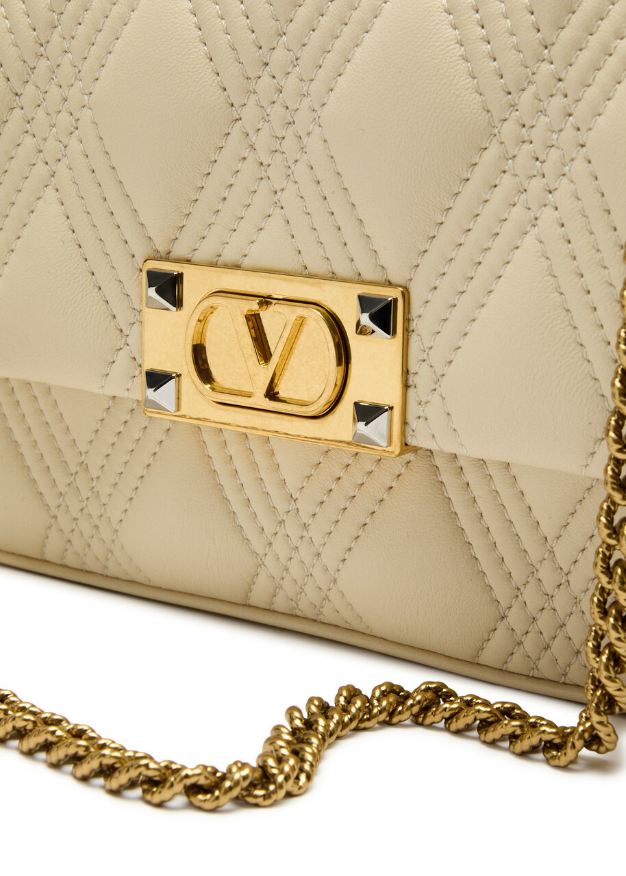 Valentino Garavani Quiltie 67 Medium Leather Shoulder bag - Off White ...