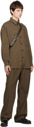 LEMAIRE Brown Straight Collar Shirt