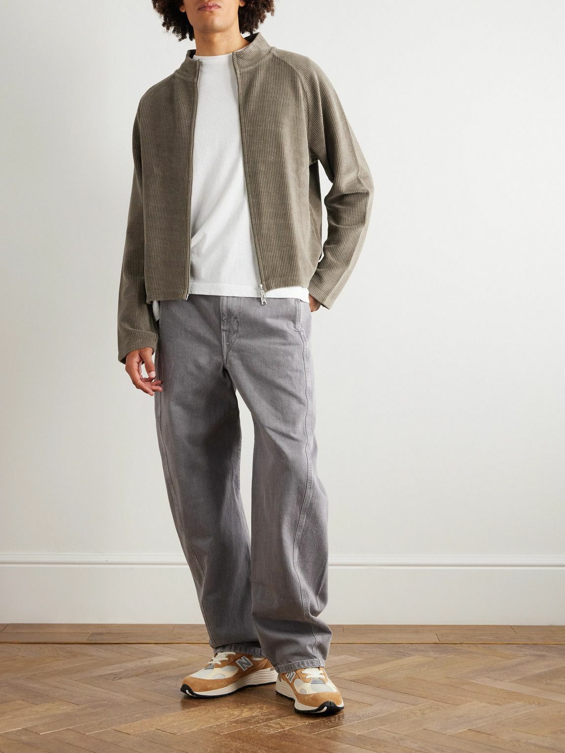 mfpen - Leisure Cotton Zip-Up Sweater - Brown