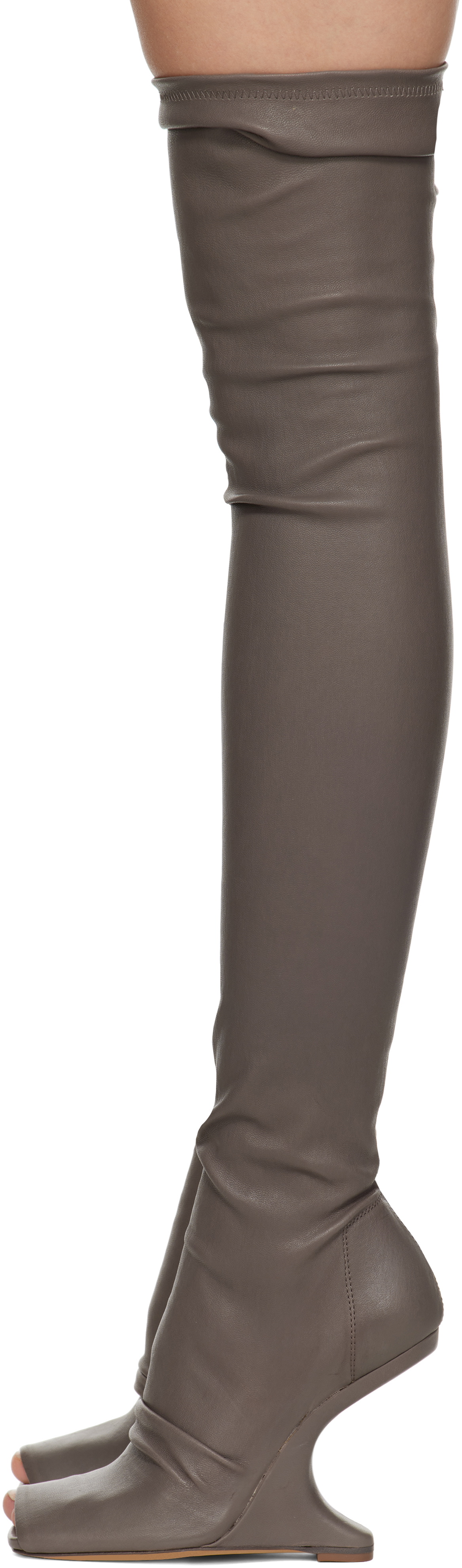Rick Owens Lilies Gray Porterville Cantilever 11 Tall Boots