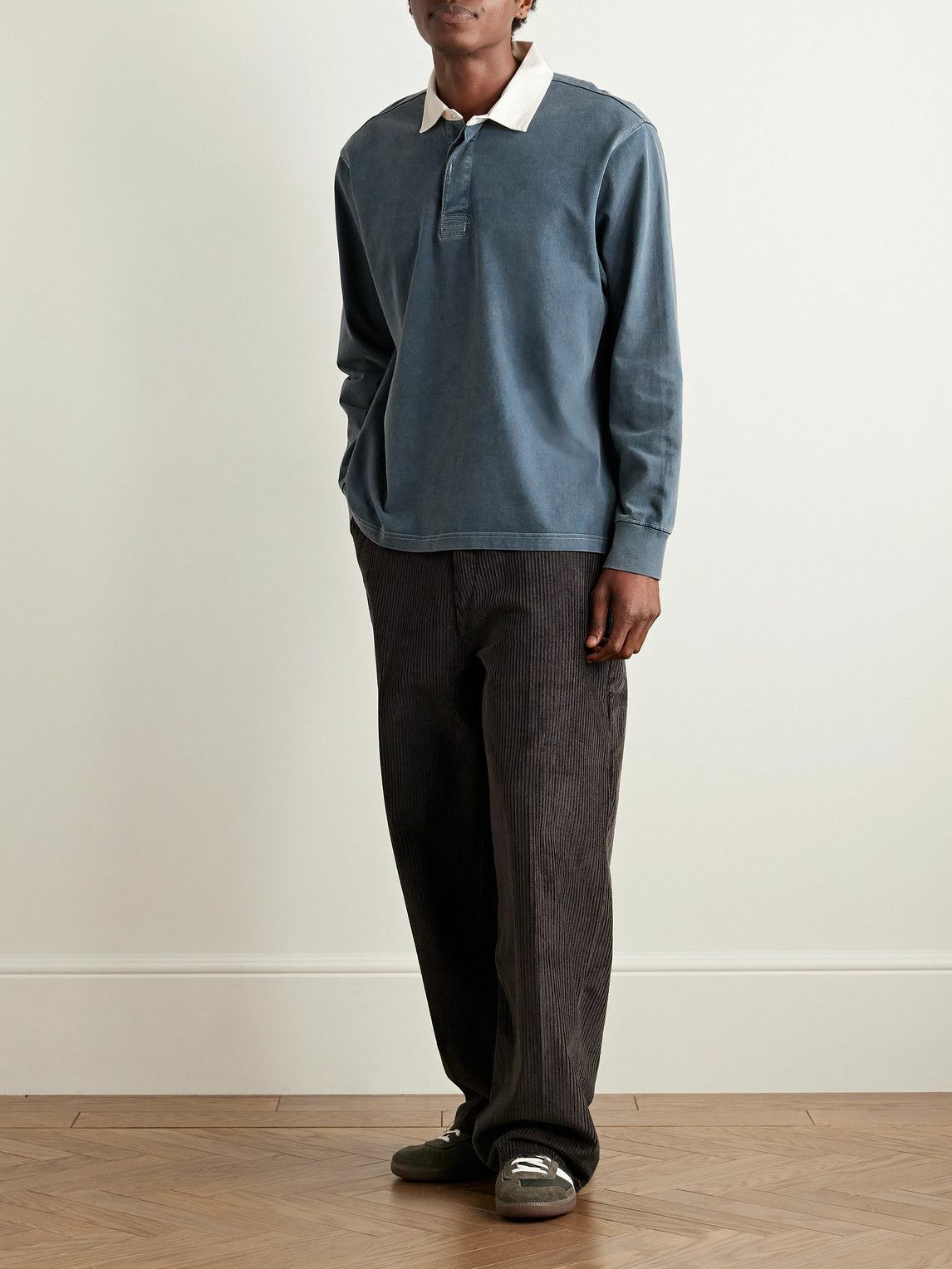 Corridor - Rugby Cotton-Jersey Polo Shirt - Blue