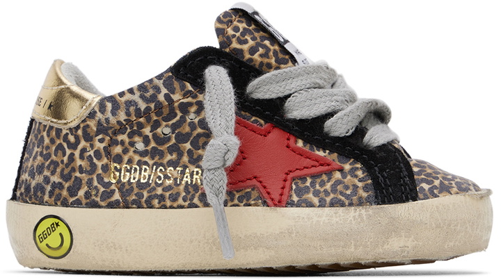 Photo: Golden Goose Baby Beige & Brown Leopard Super-Star Sneakers