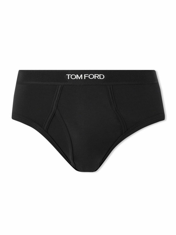 Photo: TOM FORD - Stretch-Cotton and Modal-Blend Briefs - Black
