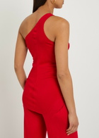 Rick Owens Lilies One-shoulder Fine-knit Tank Red