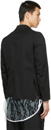 Sulvam Black Slash Three-Button Blazer