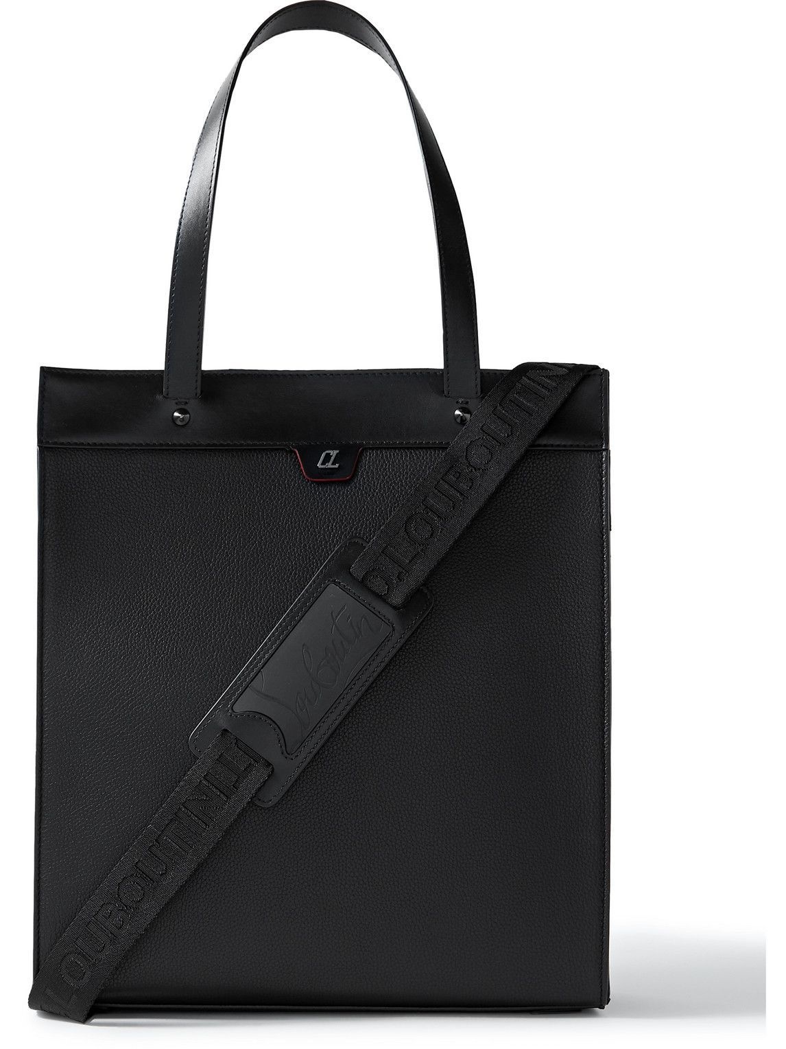 Christian Louboutin - Logo-Embossed Full-Grain Leather Tote Bag ...