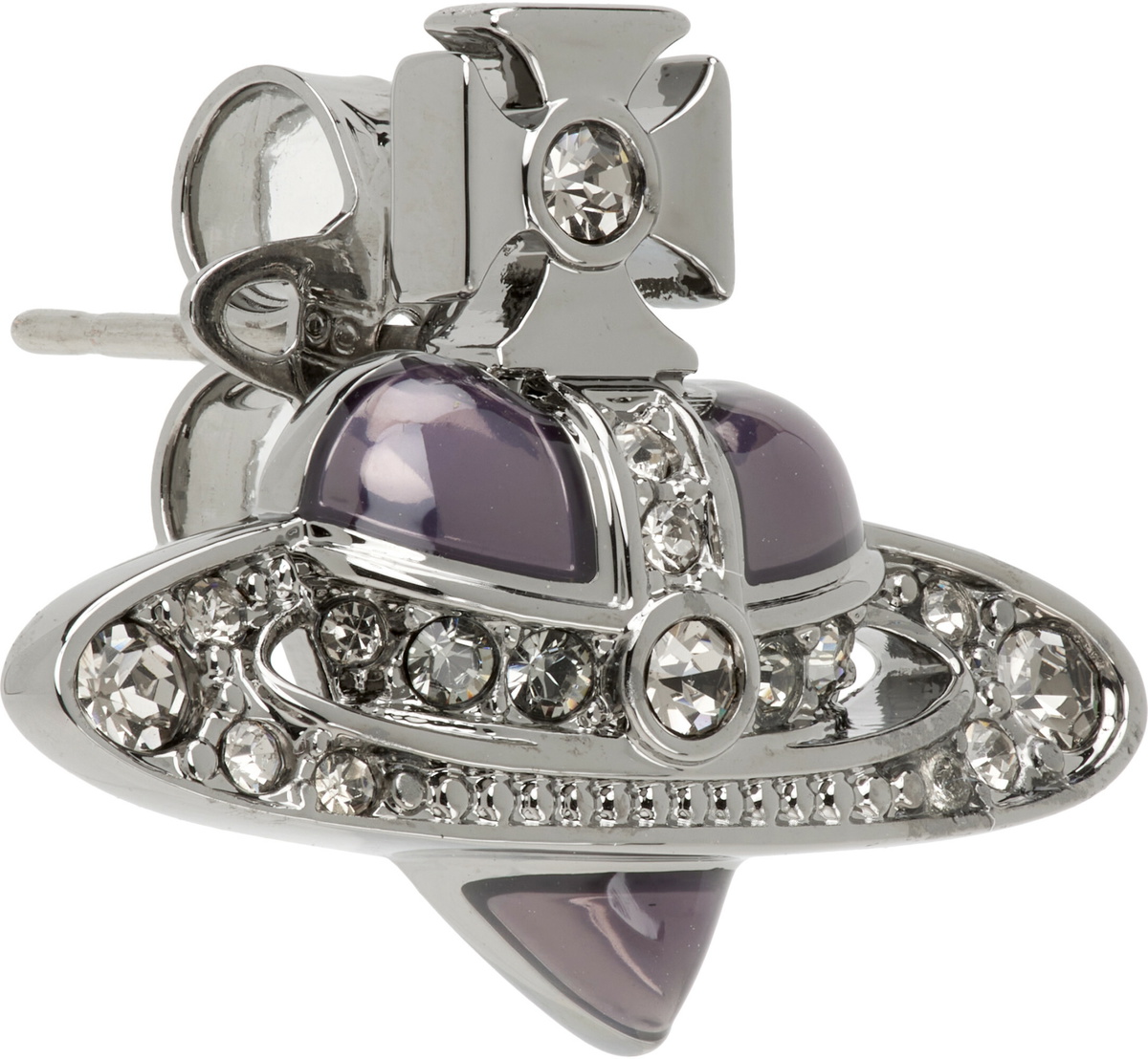 Vivienne Westwood Diamante Heart Single Stud Earring