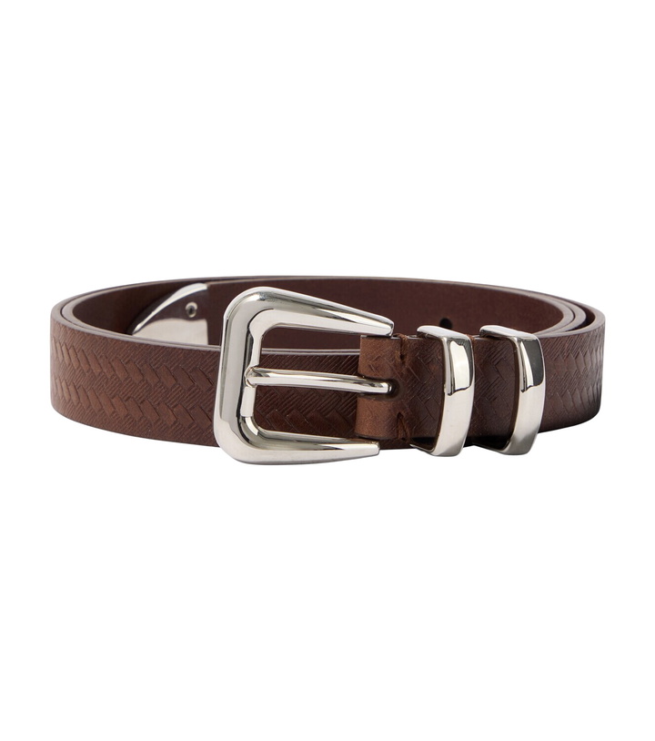 Photo: Brunello Cucinelli Debossed leather belt