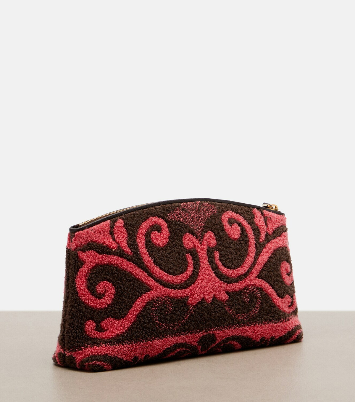 Valentino Garavani VLogo leather-trimmed terry pouch