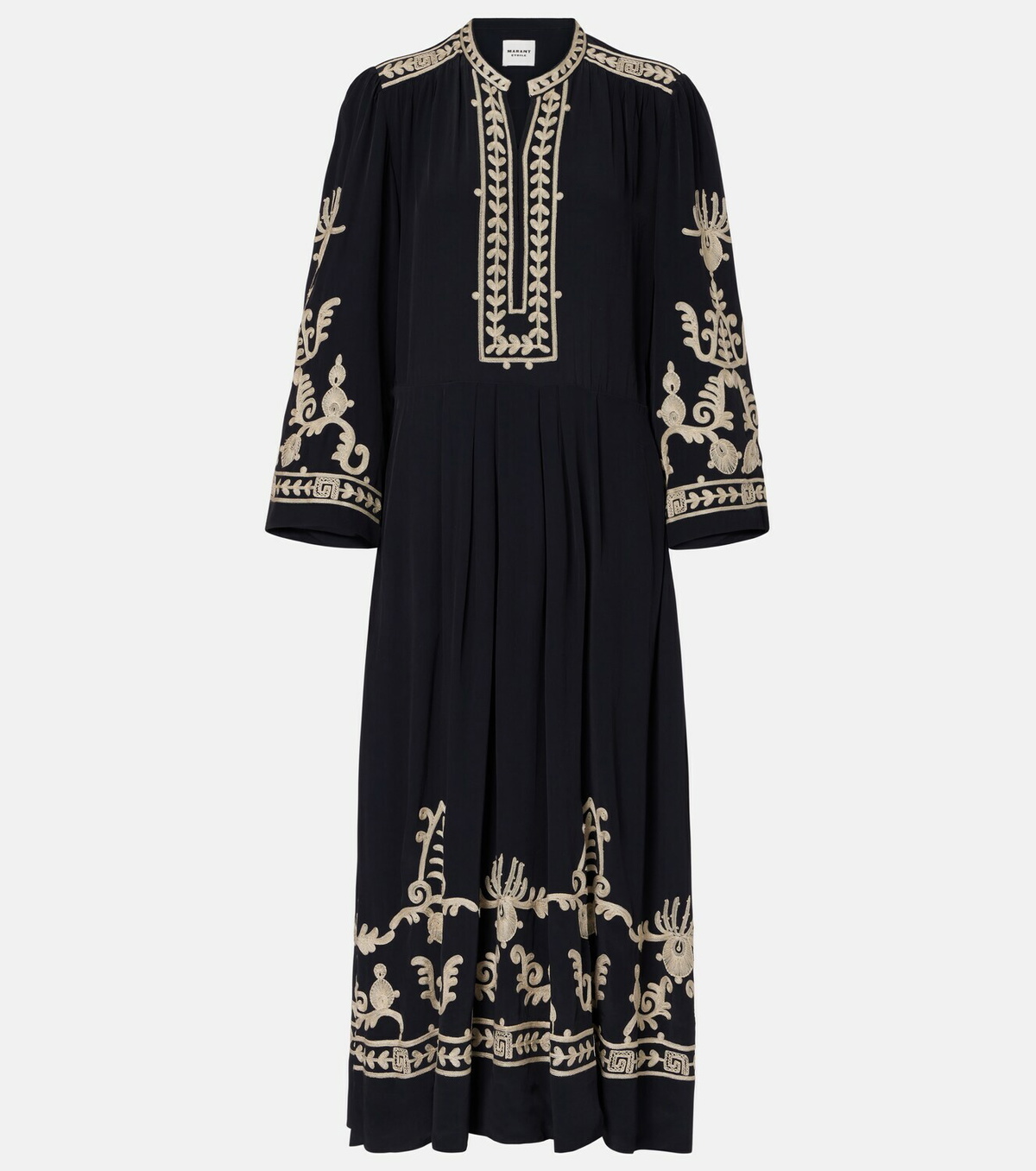 Marant Etoile Feliana embroidered crêpe maxi dress