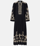Marant Etoile Feliana embroidered crêpe maxi dress